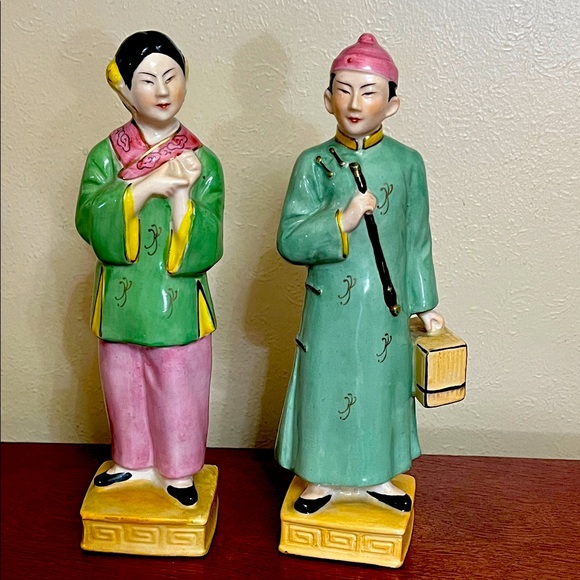 Vintage Yamaka Occupied Japan figures man and woman Asian collectibles - Picture 1 of 8